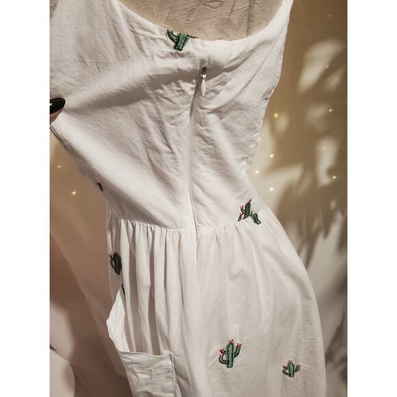 Collectif London Cactus Button Swing Dress Size 10 Southwestern Pinup Pockets - Picture 5 of 13